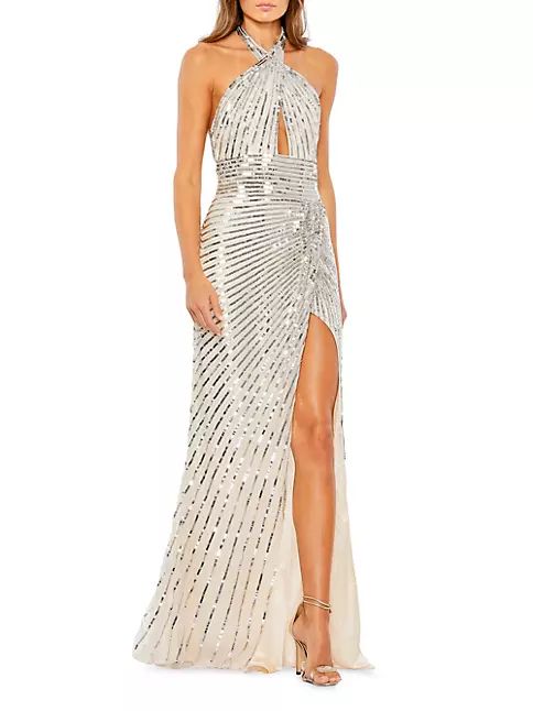 Sequined Halterneck Gown | Saks Fifth Avenue