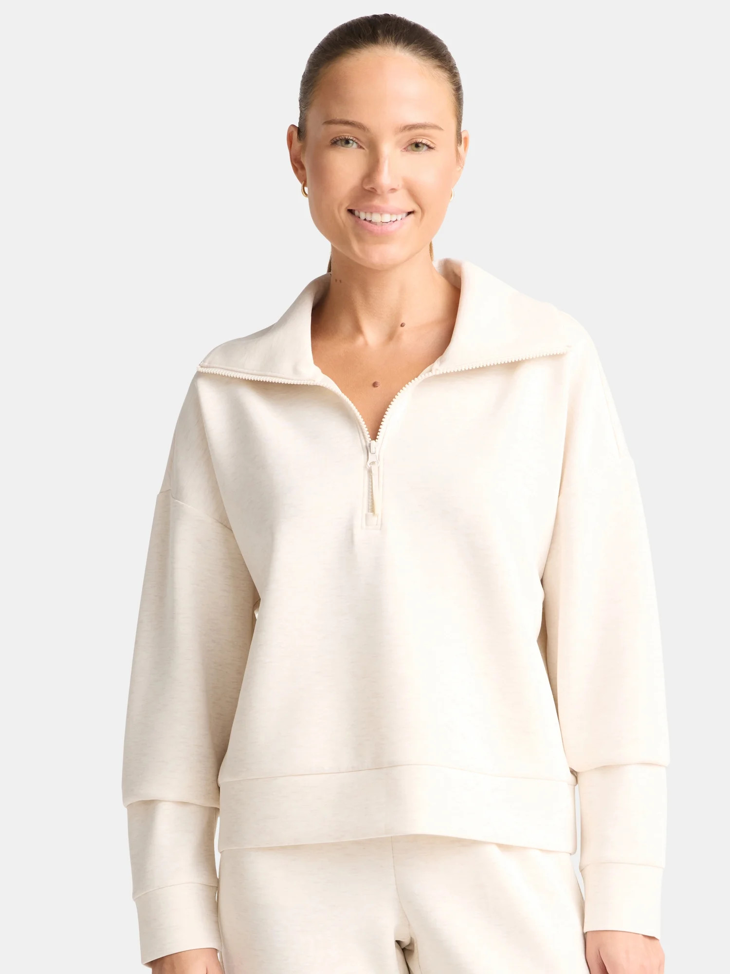Avia Women's and Women's Plus Knit Quarter Zip Pullover, Sizes XS-4X | Walmart (US)