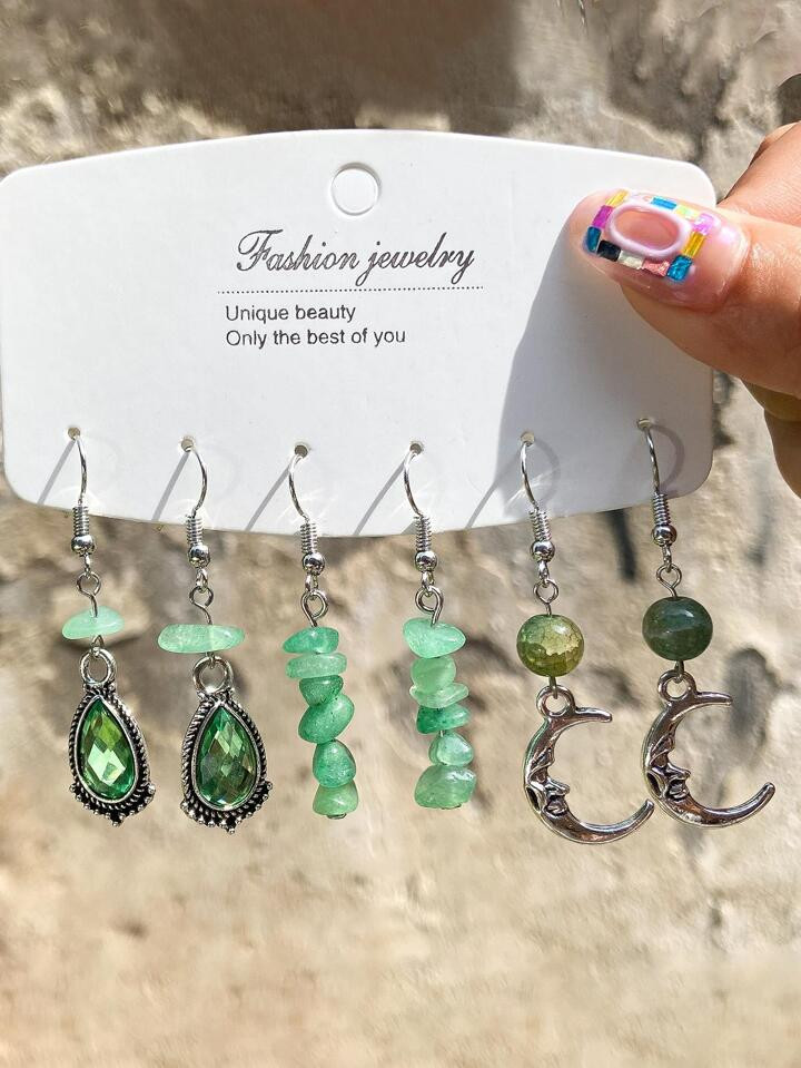 3 paar Bead Decor Drop Oorbellen | SHEIN