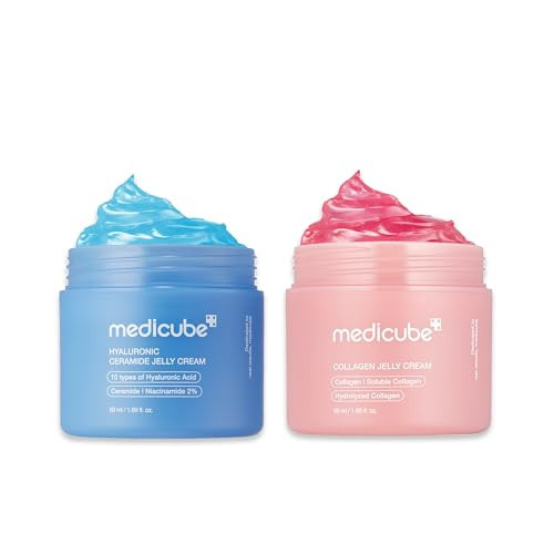 medicube Viral Jelly Cream Duo: Hyaluronic Acid and Collagen Jelly Cream for Boosting Radiance and Glow | Collagen, Hyaluronic Acid | Korean Skincare, Gifts for Her, Skin Care Set | Amazon (US)