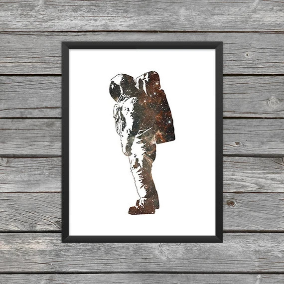 Astronaut Poster Astronaut Print Astronaut Silhouette Astronaut Art Astronaut Outline Outer Space Ar | Etsy (US)