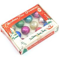 12 Vintage Miniature Ornaments - 20mm Glass Christmas Minis in Original Box, 1940S Feather Tree Xmas Decor, Made Japan, Age Patina | Etsy (US)