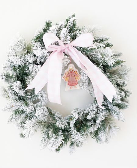 Christmas wreath with personalized ornament! #Christmasdecor #Flockedwreath #Ornaments

#LTKhome #LTKHoliday #LTKSeasonal