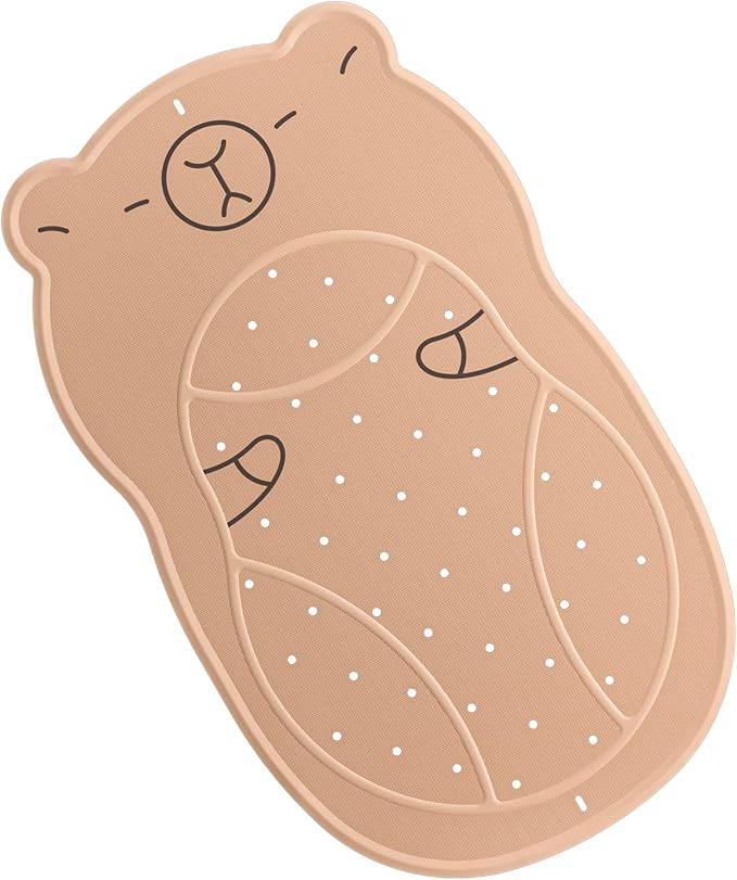 Non Slip Shower Mat Baby Bath Tub Mat Ruber Cartoon Capybara Bathtub Mats for Toddlers and Kids C... | Amazon (US)