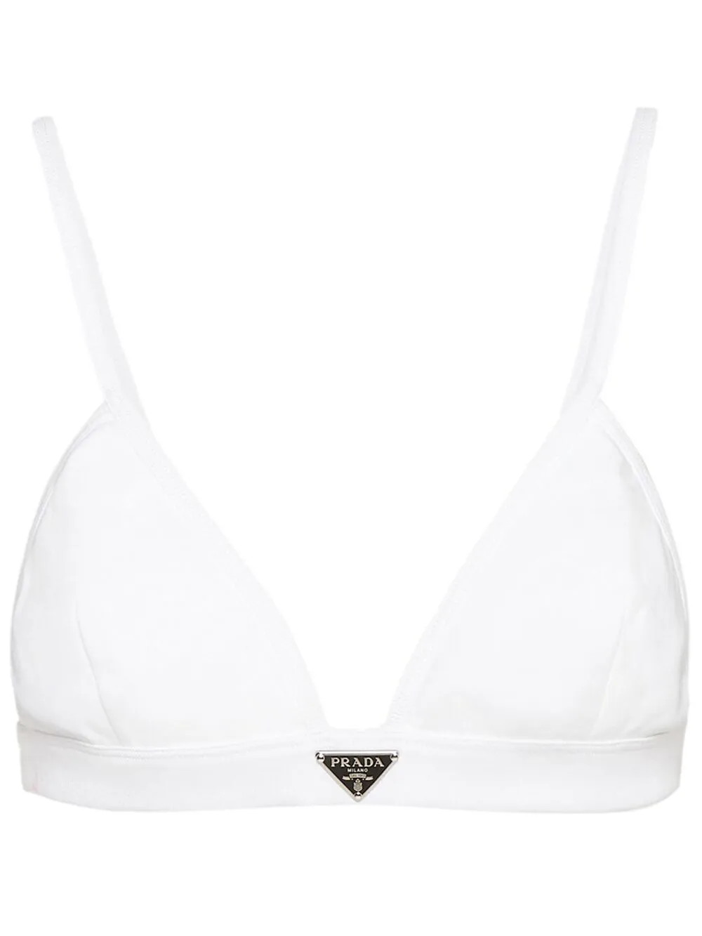 Prada triangle-logo Bralette - Farfetch | Farfetch Global