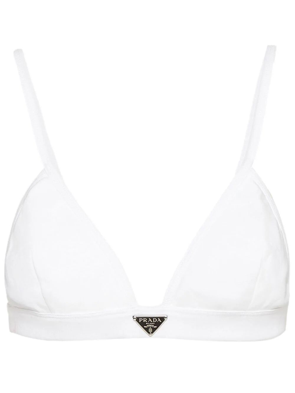 Prada triangle-logo Bralette - Farfetch | Farfetch Global