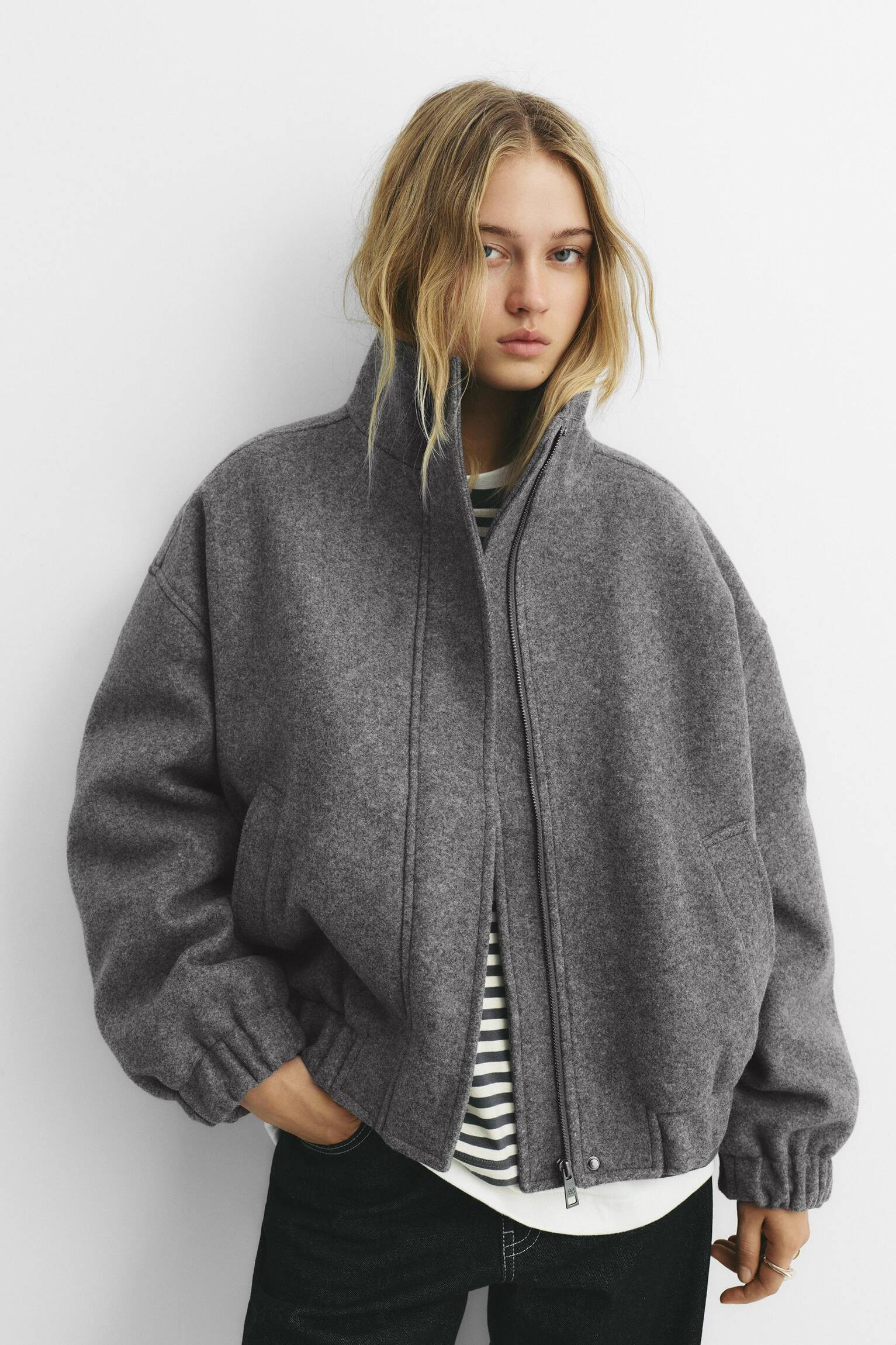 Oversize-Jacke aus Tuch - PULL&BEAR | PULL and BEAR DE