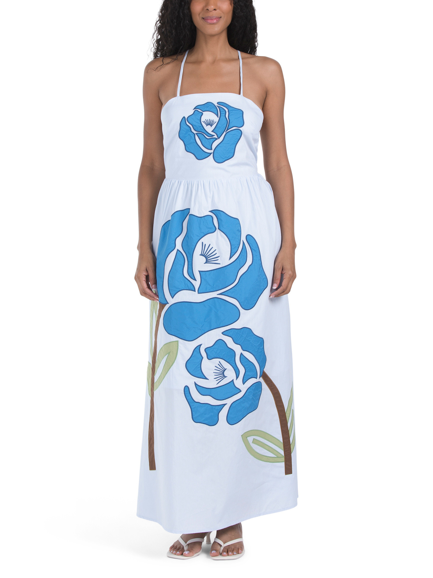 Sleeveless Floral Applique Maxi Dress | TJ Maxx