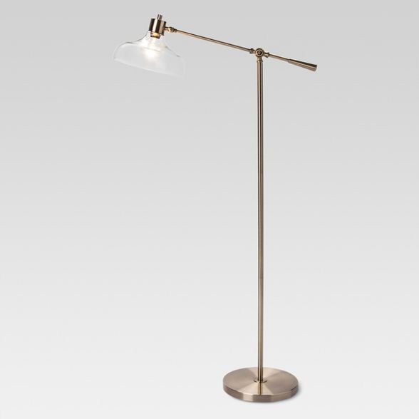 Crosby Glass Shade Floor Lamp Brass - Threshold™ | Target