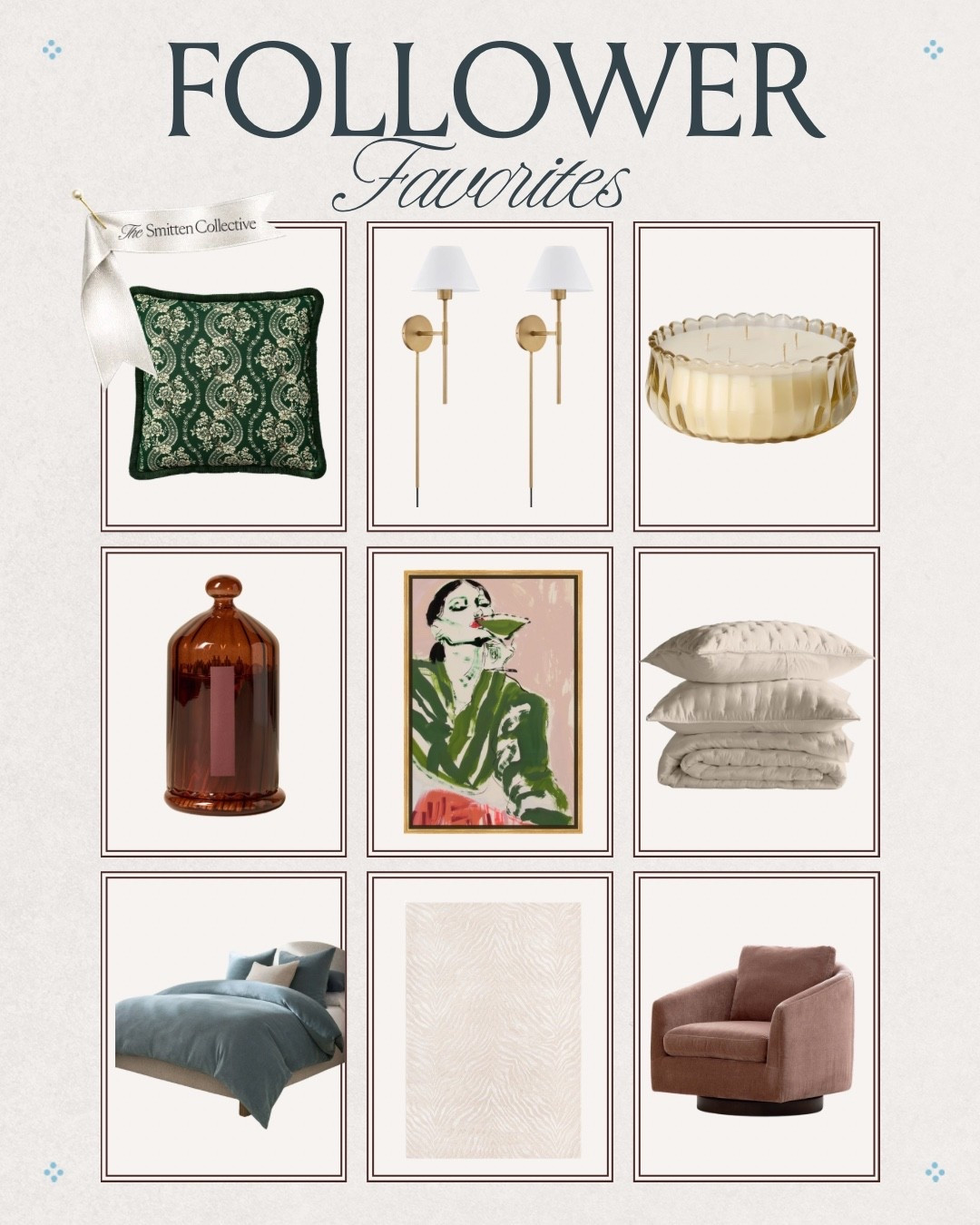 Follower favorites for the week! There are some new top products entering the list! Love those sconces and the neutral animal print rug! ✨