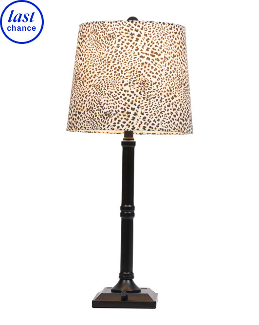 26.5in Table Lamp With Leopard Print Shade | Furniture & Lighting | Marshalls | Marshalls