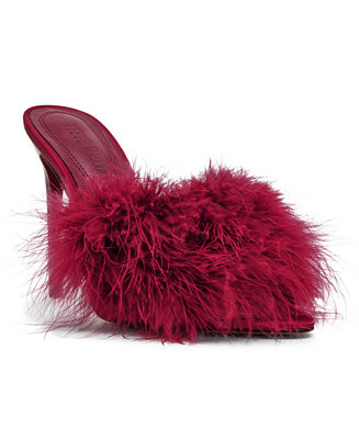 Women's Ashbey Feather Stiletto Dress Mules | Macy's