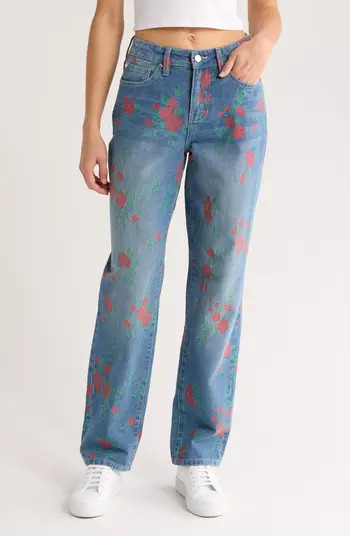 Jacquard Straight Leg Jeans | Nordstrom Rack