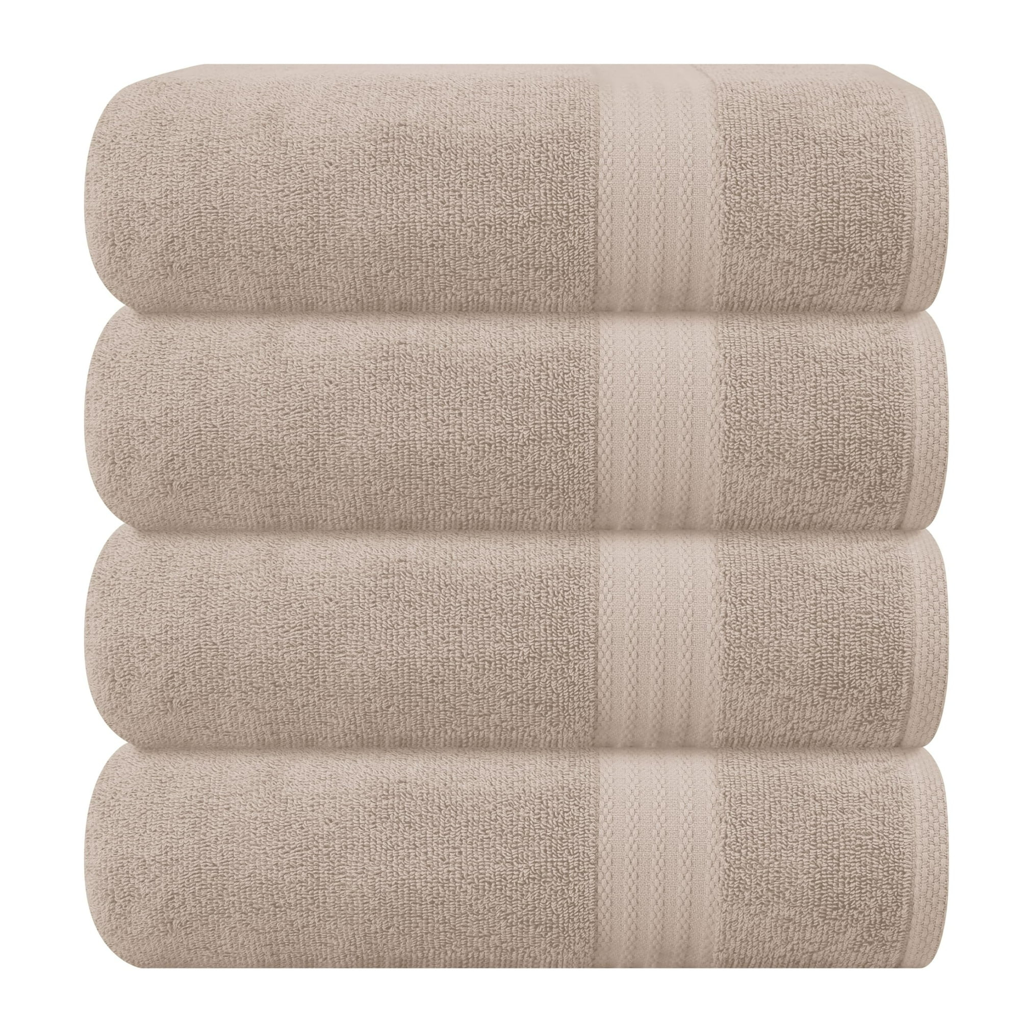 GLAMBURG Premium Cotton 4 Pack Bath Towel Set - 100% Pure Cotton - 4 Bath Towels 27x54 - Ideal fo... | Walmart (US)