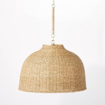 Large Seagrass Pendant Table Lamp Brown - Threshold™ designed with Studio McGee: Jute Drum Shade, UL Listed, Adjustable Height | Target