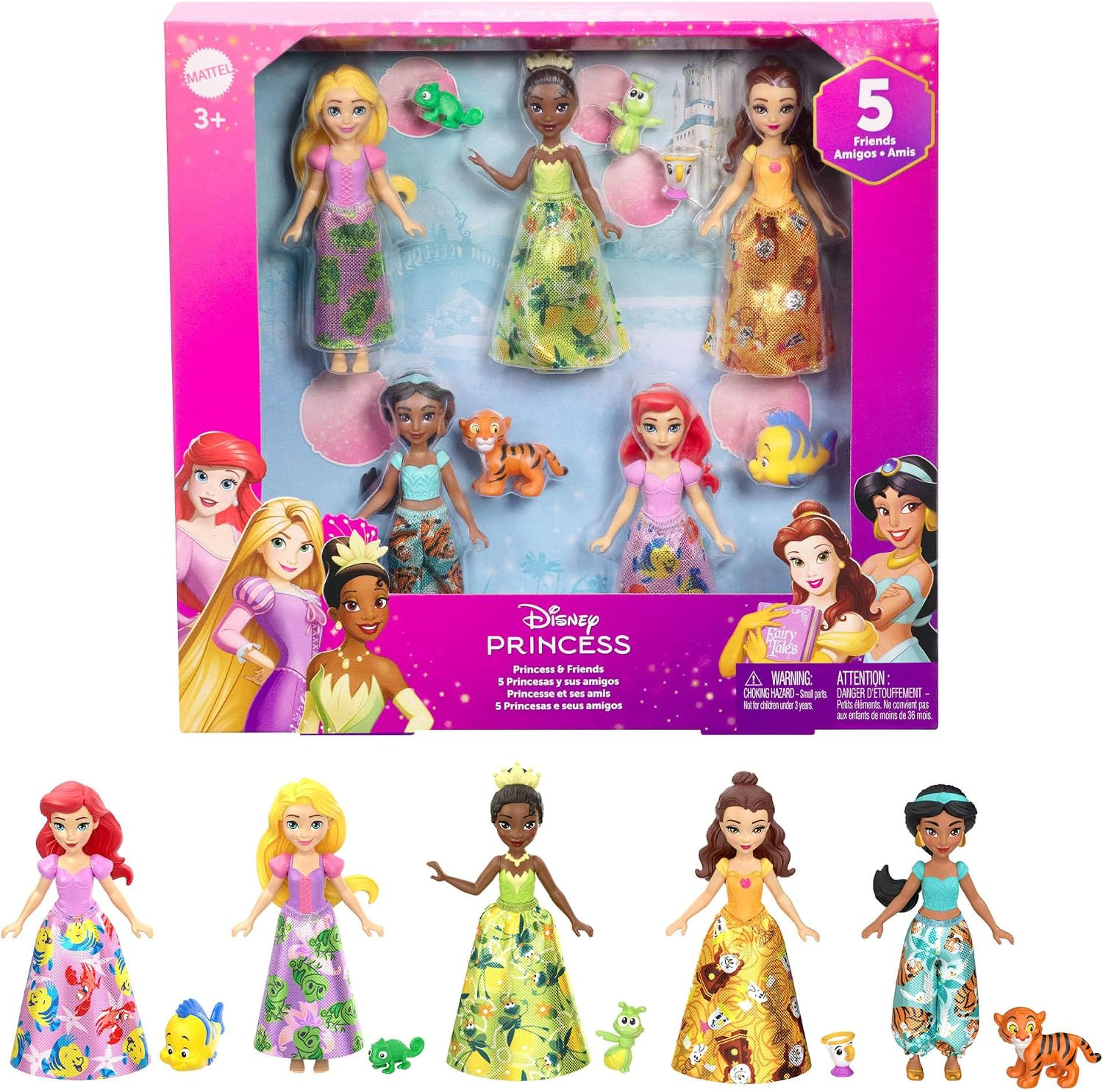 Mattel Disney Princess & Friends 5-Pack of Small Dolls | Amazon (UK)