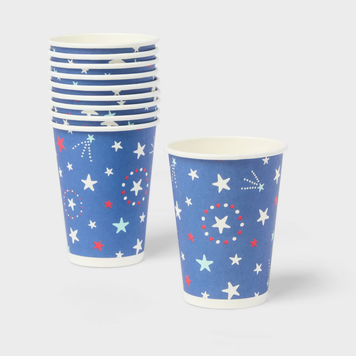 Blue Red White Stars Paper Disposable Cups 9oz - 10ct - Sun Squad™ | Target