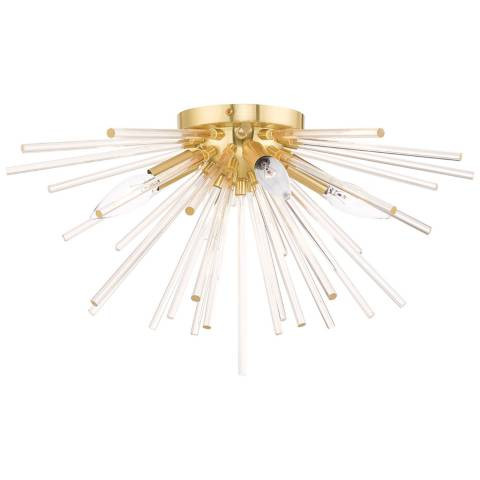 Utopia 4 Light Satin Brass Ceiling Mount - #390Y9 | Lamps Plus | Lamps Plus
