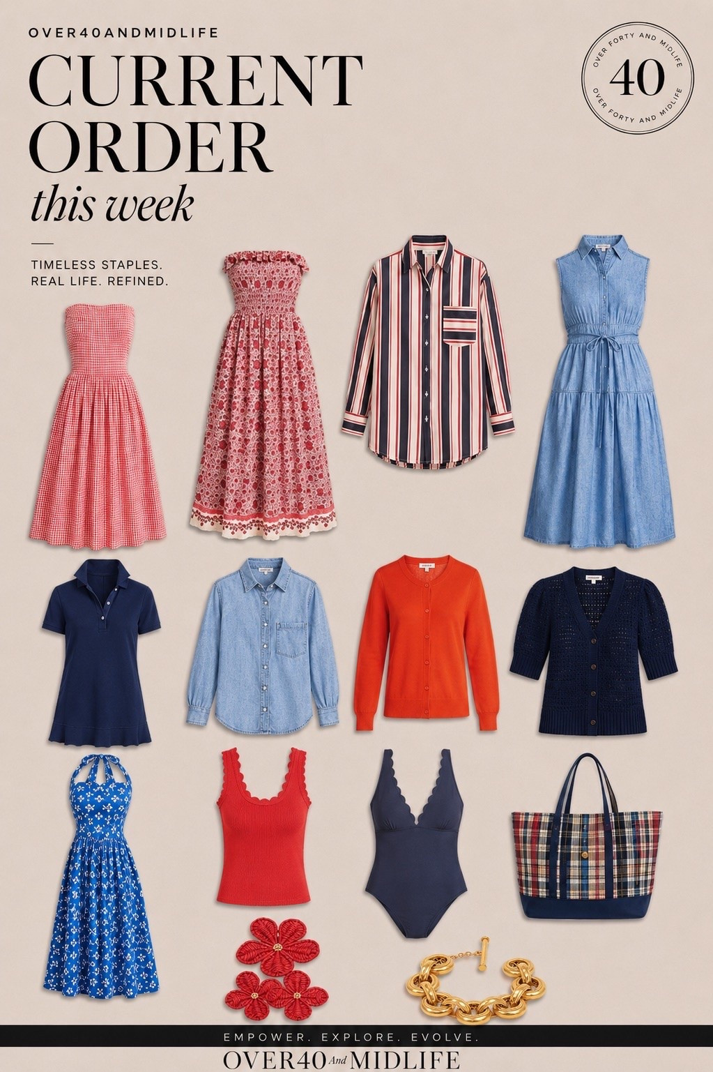 ✨Tap the bell, save and ❤️ for over 40 fashion, midlife style, midsize fashion and luxury looks for less. 

Red, white, and refined. ❤️🤍💙

Americana doesn’t have to mean stars, stripes, or novelty tees.

Think timeless dresses, polished layers, crisp chambray, classic navy, and pops of red that you’ll reach for all summer long.

These are the pieces currently in my cart because they’ll take you from backyard BBQs to beach vacations, summer concerts, and holiday weekends without feeling overdone.

Classic always wins. 🤍

👑 Helping you look good, feel good.-Lindsey Denver   Check back daily for belly-friendly style, confidence, and Outfit Physics™.

#LTKOver40 #LTKPlusSize #LTKMidsize

Comment SHOP below to receive a DM with the link to this post on my LTK ⬇ https://liketk.it/6h0a7