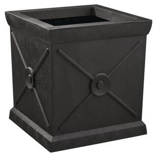 Eldon Large Modern Slate Black Fiberglass Self-Watering  Planter (15 in. L x 15 in. W x 16 in. H... | The Home Depot