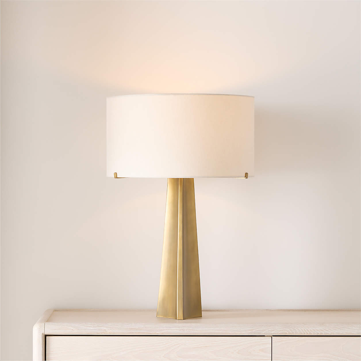 Isla Brass Triangle Table Lamp, Set of 2 + Reviews | Crate & Barrel | Crate & Barrel