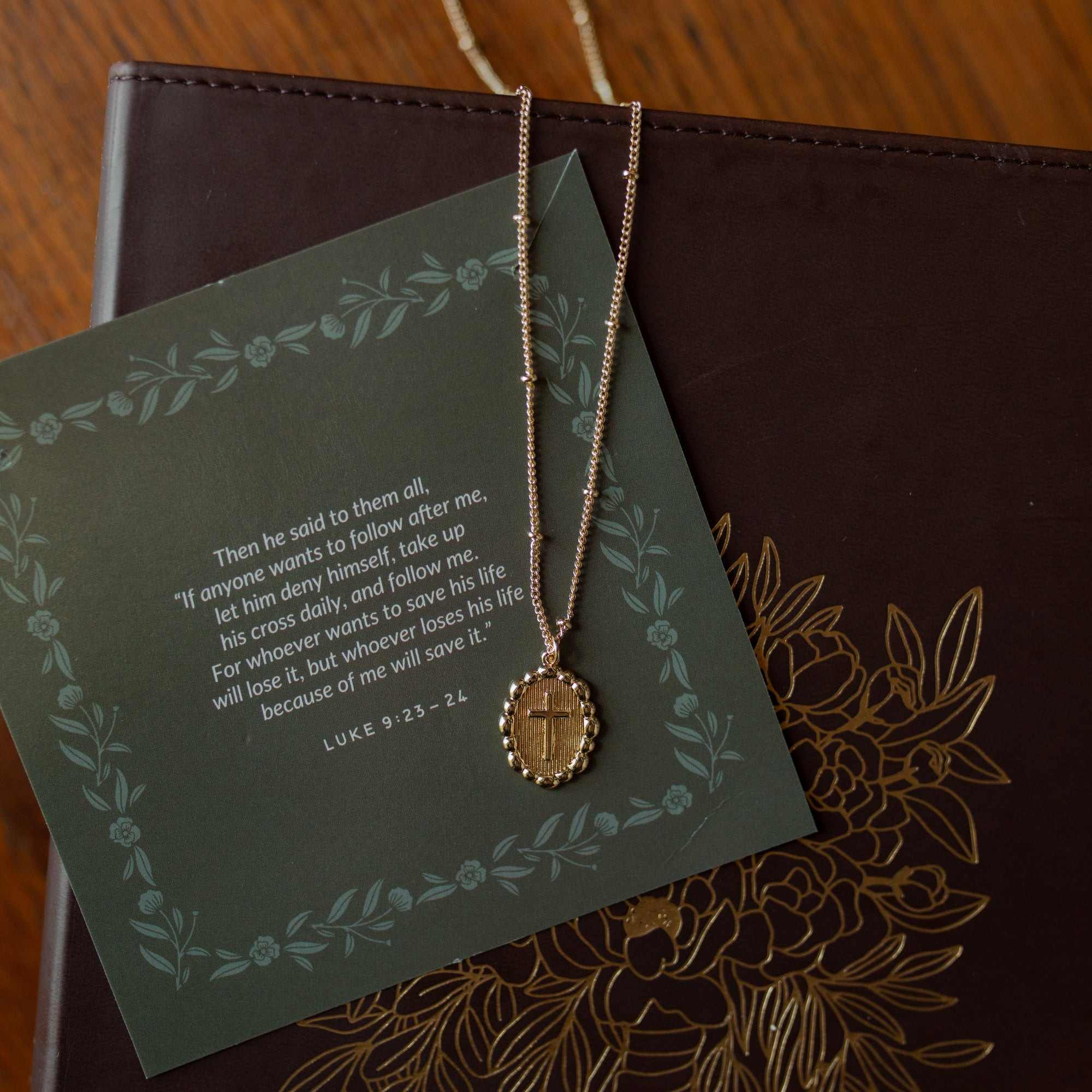 Beaded Chain Cross Necklace | The Daily Grace Co.