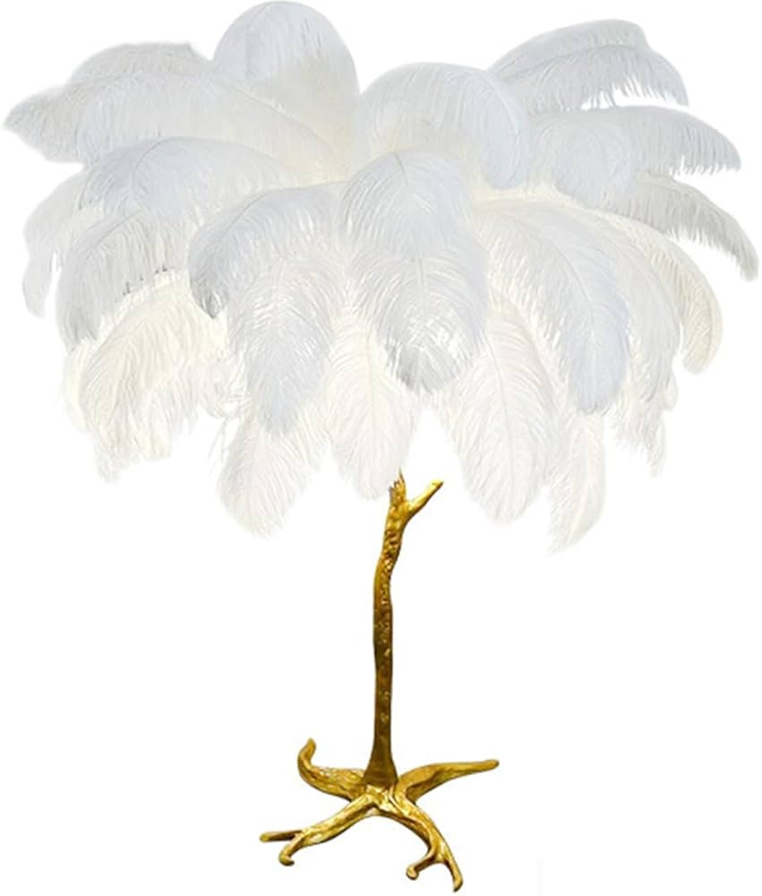 KFBVDR Ostrich Feather lamp,Resin Feather lamp with Natural Ostrich Feathers (Contains Light Sour... | Amazon (US)