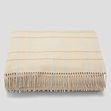 Casper Sleep Pinstripe Plaid Throw Blanket, Oatmilk | Amazon (US)