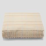 Casper Sleep Pinstripe Plaid Throw Blanket, Oatmilk | Amazon (US)