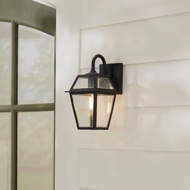allen + roth Belasco 1-Light 12-in H Black Led Outdoor Wall Light | Lowe's