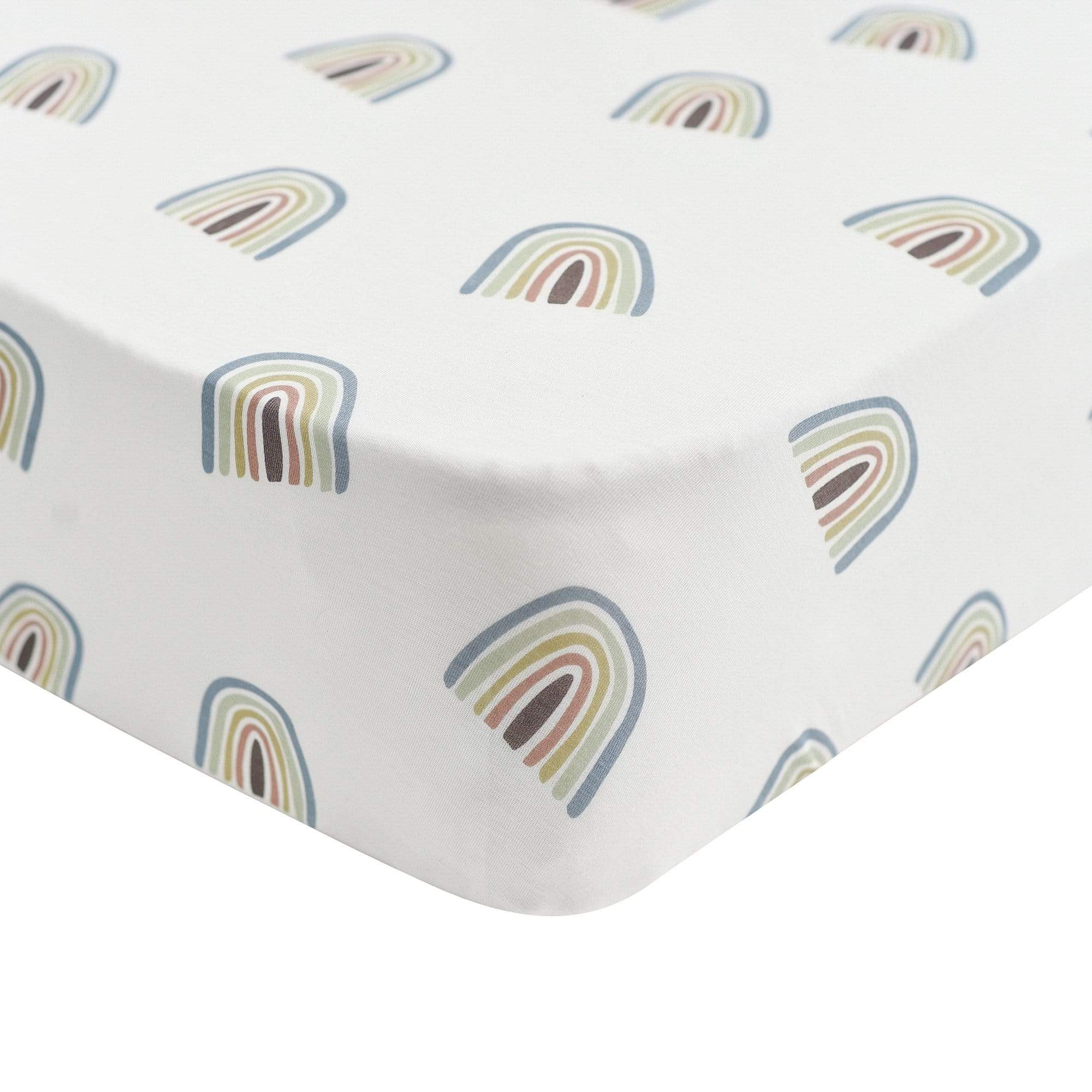 Printed Crib Sheet in Aloe Rainbow | Kyte BABY