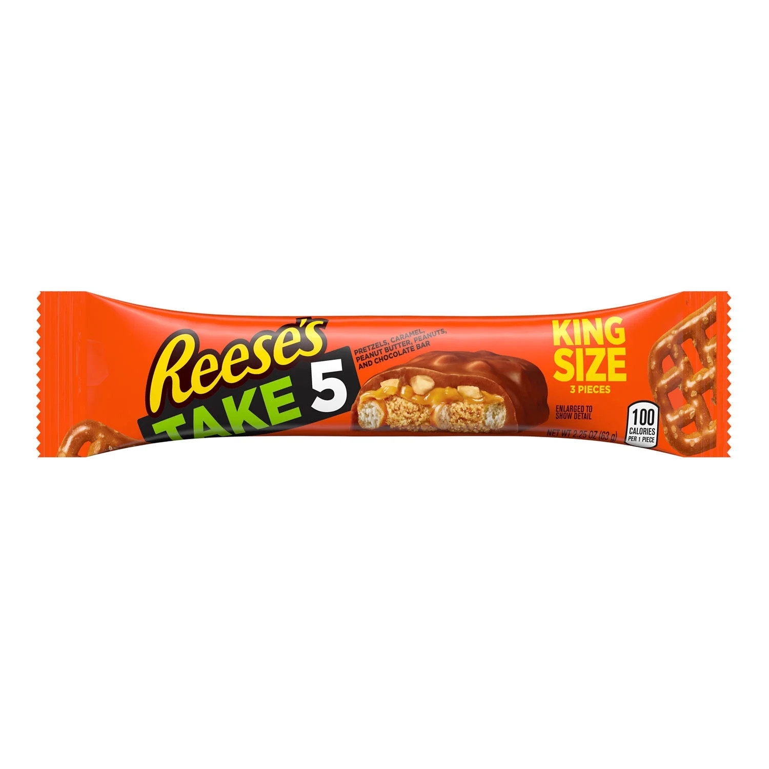 Reese's Take5, Pretzels, Chocolate, Caramel, King Size Candy Bar, 2.25 Oz | Walmart (US)
