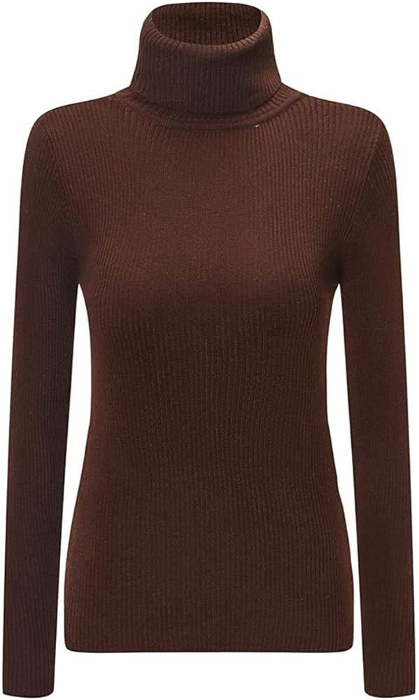 SANGTREE Women's Ribbed Turtleneck Sweater Basic Stretchy Slim Fit Knit Pullover Tops Fall Fashio... | Amazon (US)
