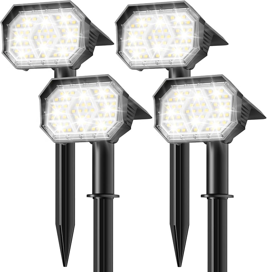 Brightown 4Pack Solar Spot Lights Outdoor with 58 LED & 1800mAh, IP67 Solar Lights Outdoor Waterp... | Amazon (US)