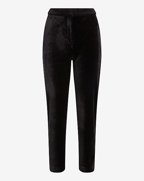 Editor Super High Waisted Velvet Straight Cropped Pant | Express