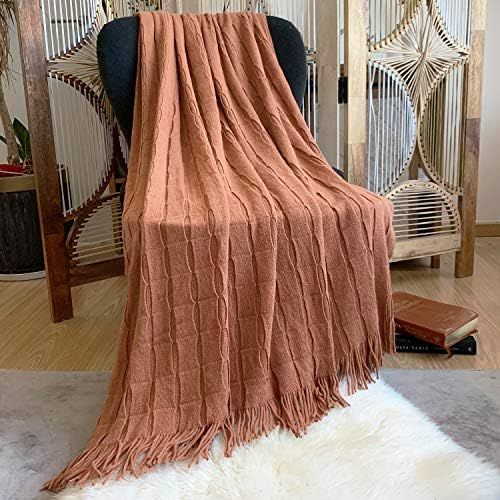 DISSA Knitted Blanket Super Soft Textured Solid Cozy Plush Lightweight Decorative Throw Blanket w... | Amazon (US)