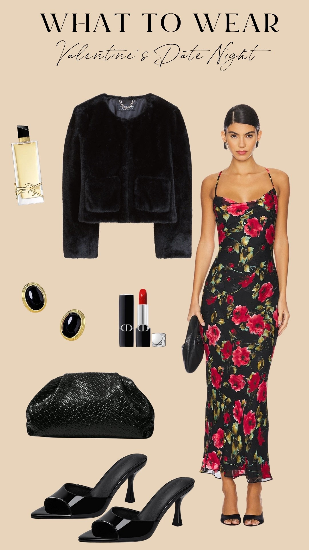 Romantic with a little drama 🌹

A floral slip dress is effortlessly feminine, and adding a cropped faux fur takes it straight into luxe territory. Styled with statement earrings, a woven clutch, and sleek heels for an elegant finish.

Perfect for: Fancy dinner, event nights, or a dressed-up Valentine’s celebration.

#datenight #jcrew #revolve #amazon


#LTKValentine #LTKOver40 #LTKootd