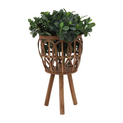 Bamboo Wood Handwoven Planters on Tripod Legs (Set of 3) | Wayfair North America