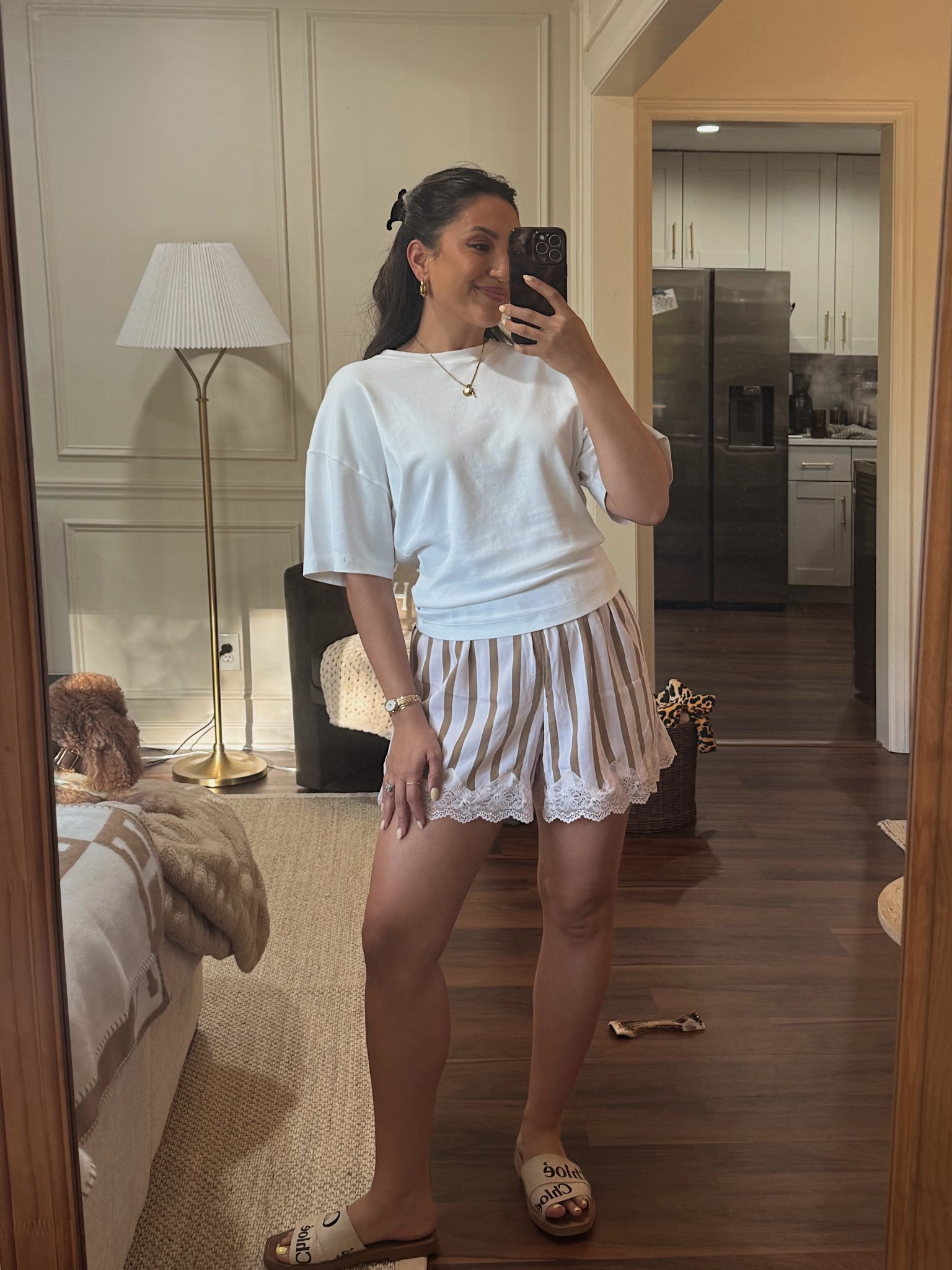 Easy way to style lace shorts! I also love this white tee because it’s a little more fitted at the bottom so it’s more elevated than a basic white tee.

In size smalls

#LTKootd #LTKPetite #LTKgrwm