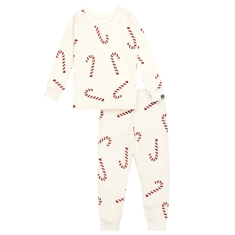Modern Moments by Gerber Toddler Neutral Supper Soft Hacci Tight Fitting Christmas Pajama Set, 2-... | Walmart (US)