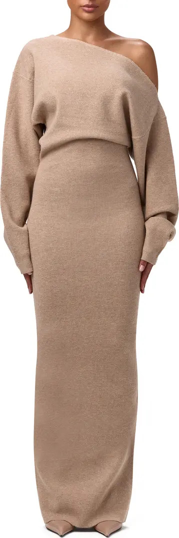One-Shoulder Long Sleeve Maxi Sweater Dress | Nordstrom