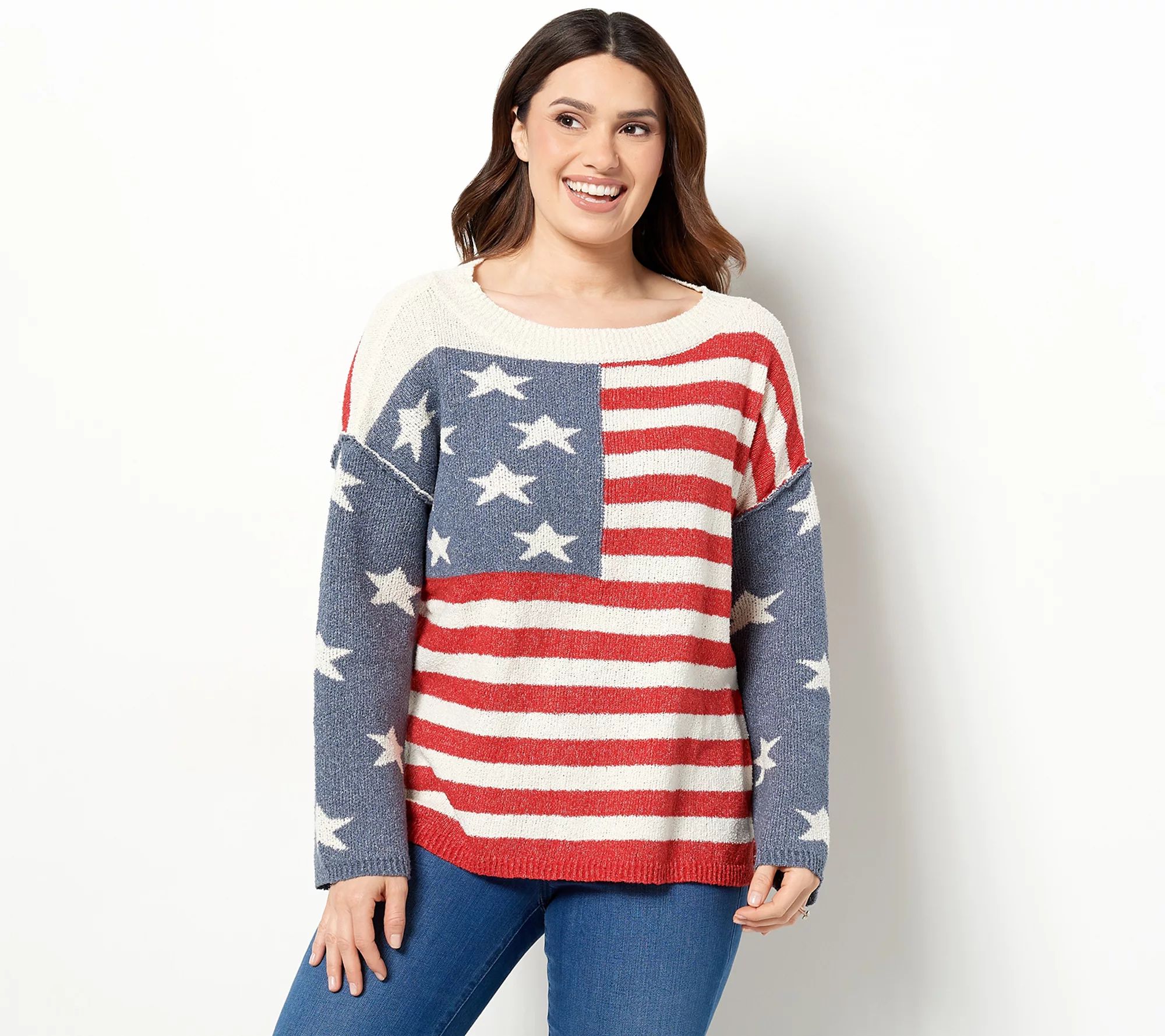 Peace Love World Patriotic "Pat" Sweater - QVC.com | QVC