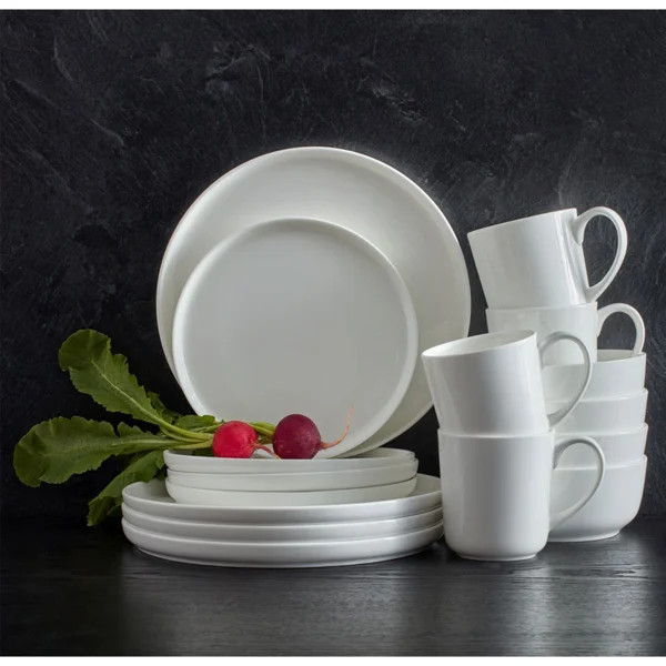 Samantha 16-Piece Lightweight Chip-Resistant Bone China Dinnerware Set, Service for 4 | Wayfair North America
