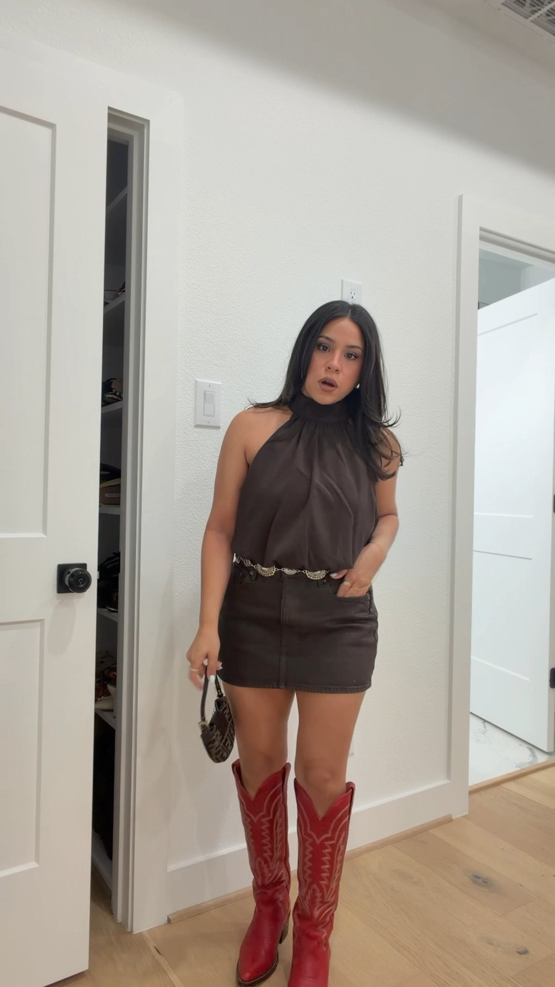 Top: 4 
Skirt: 27
Boots: 6.5 
Silver belt
Mini bag 
Fragrance of the night 
Country concert outfit

#LTKdayinmylife #LTKgrwm #LTKootd