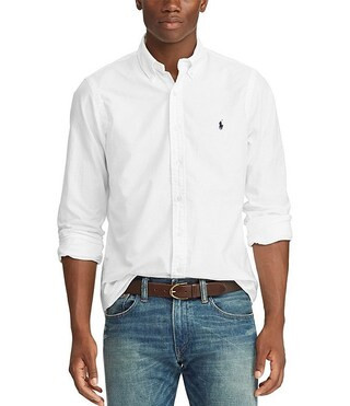 Polo Ralph Lauren Big & Tall Solid Garment-Dye Oxford Long Sleeve Woven Shirt | Dillard's | Dillard's