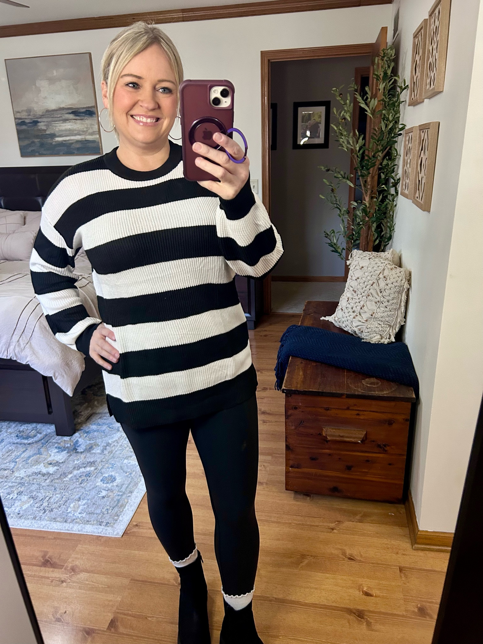 This black and white sweater is the perfect length for denim or leggings! 

#LTKOver40 #LTKStyleTip