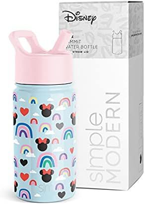 Simple Modern Disney Minnie Mouse Kids Water Bottle with Straw Lid | Reusable Insulated Stainless St | Amazon (US)