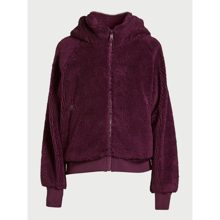 Love & Sports Women’s Faux Sherpa Jacket with Hood, Sizes XS-3XL | Walmart (US)