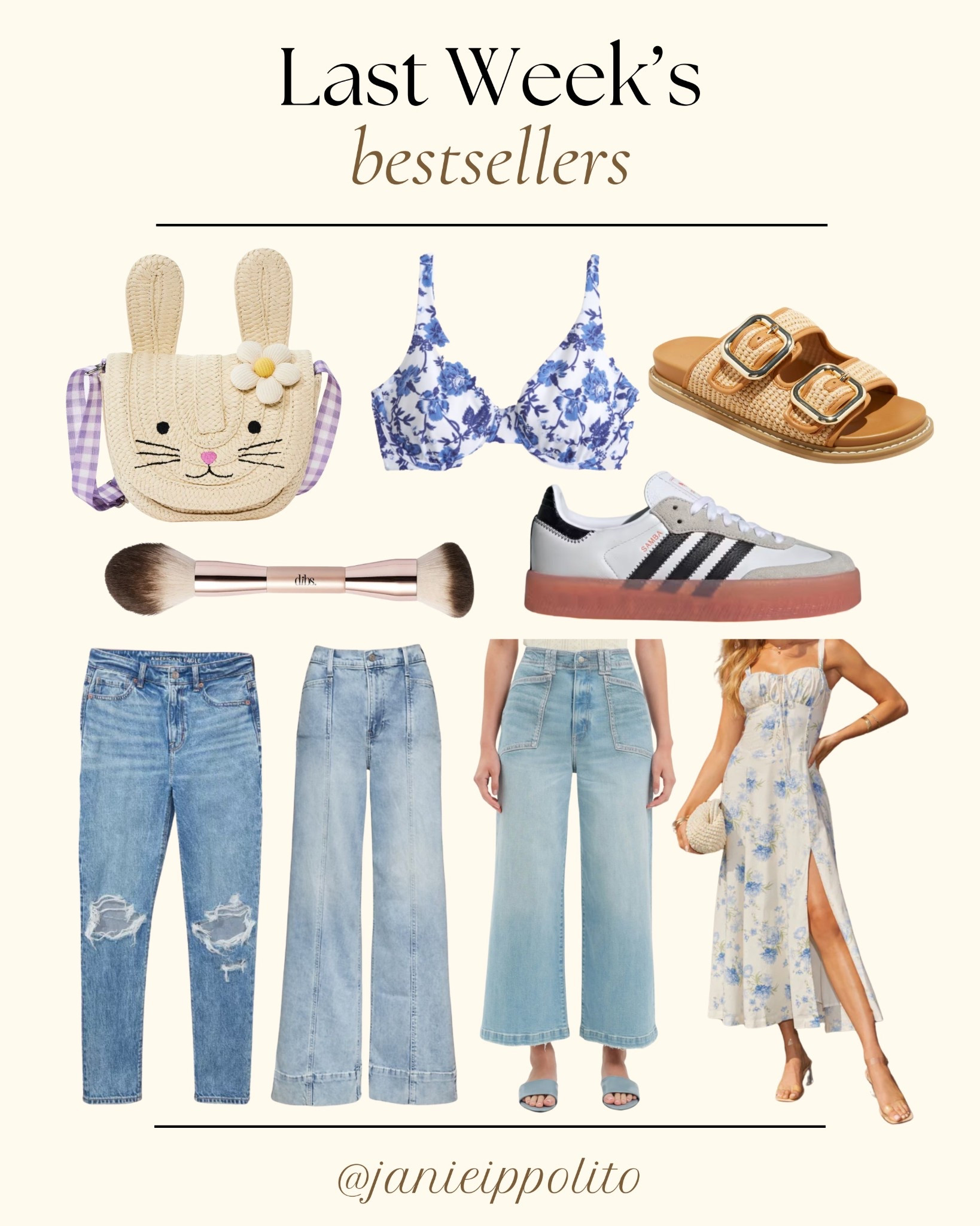 Last Week’s bestsellers!!! 

Bestsellers - jeans - women’s denim - sandals - midi dress - spring dress - sneakers - makeup brush - bikini top - Easter bag 

#LTKShoeCrush #LTKSeasonal #LTKStyleTip