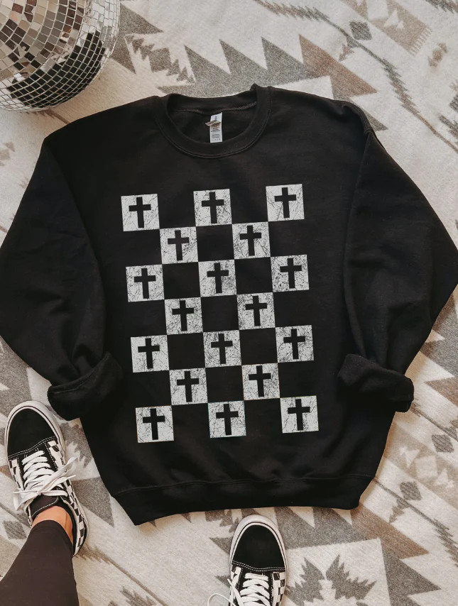 Bold Crosses - Black Sweatshirt | Worthy Wear